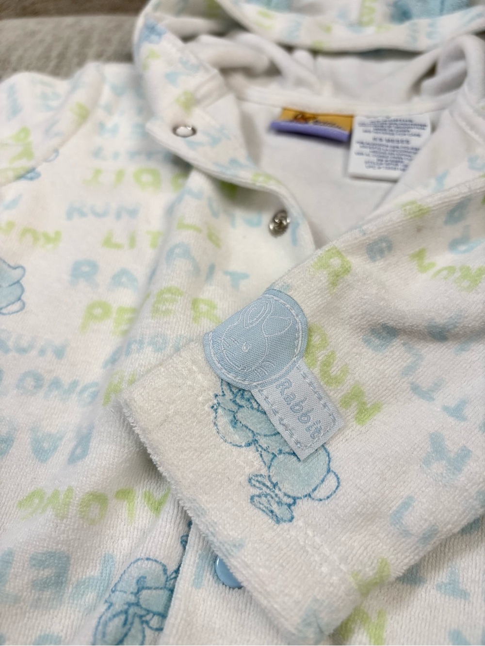 Vintage Peter Rabbit Baby Two Piece Set with Blue and Green Design